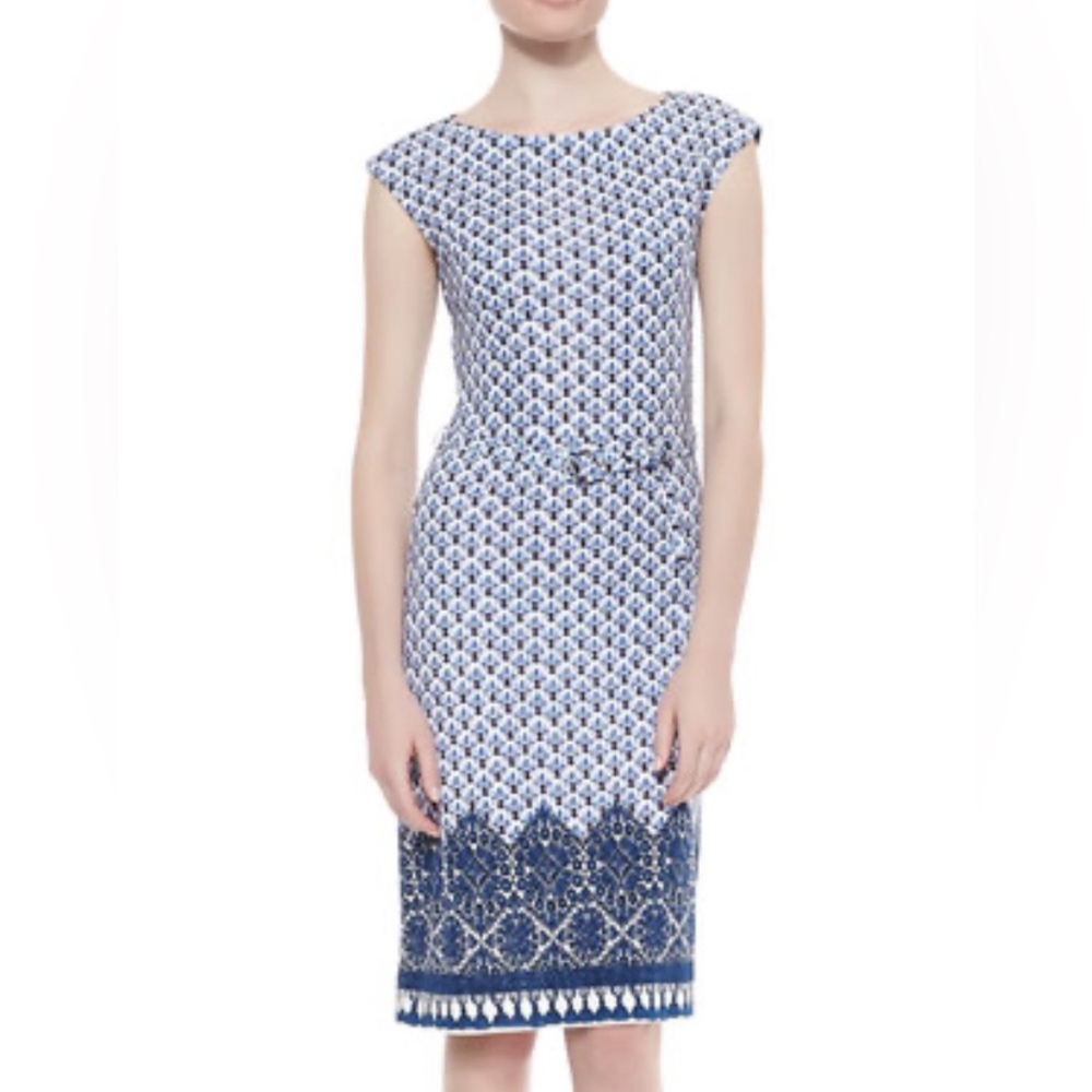 Tory Burch Jamie Castillo Printed Sheath Dress Sz L